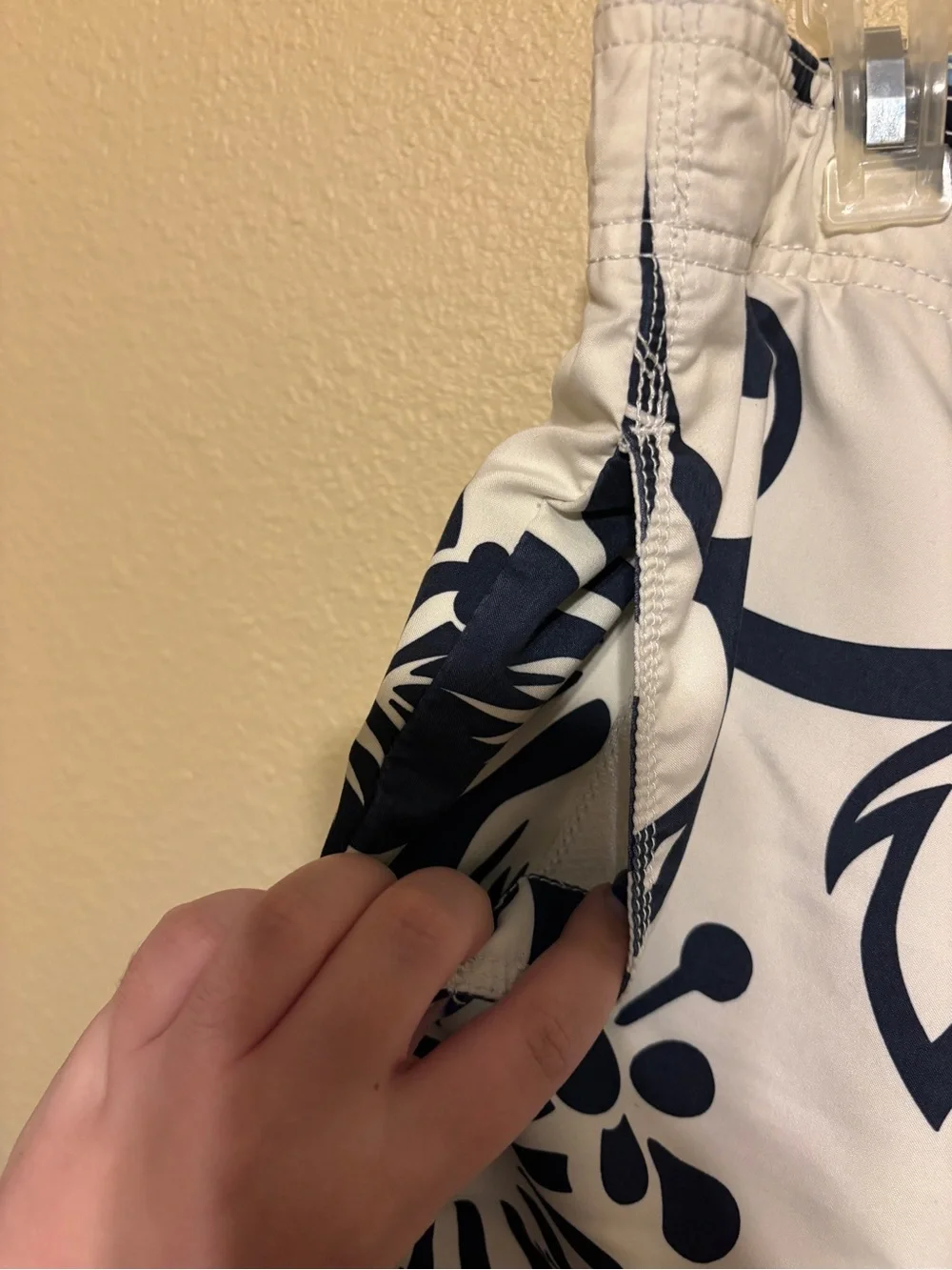 Old Navy White & Navy Floral Swim Shorts